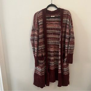 Warm Knitted Long Sweater Robe - Plus Size DC Jeans XL